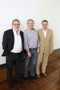 E. Dreke mit seinen neuen Flügelmännern J. Kyas (l) und M. Müller (r)